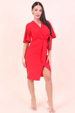 Red Wrap Front Dress